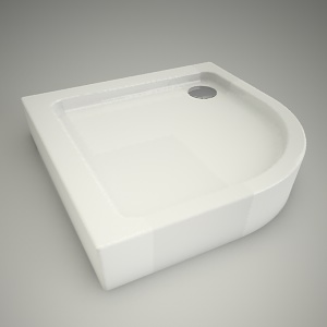 free 3d models - Half-round shower tray simplo 90