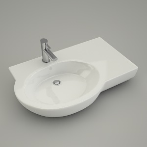 asymmetrical washbasin VARIUS right 80cm