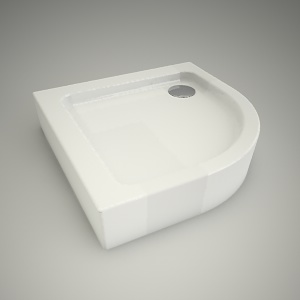 free 3d models - Half-round shower tray simplo 80
