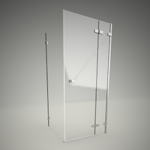 free 3d models - Wall_swing shower door next 90P